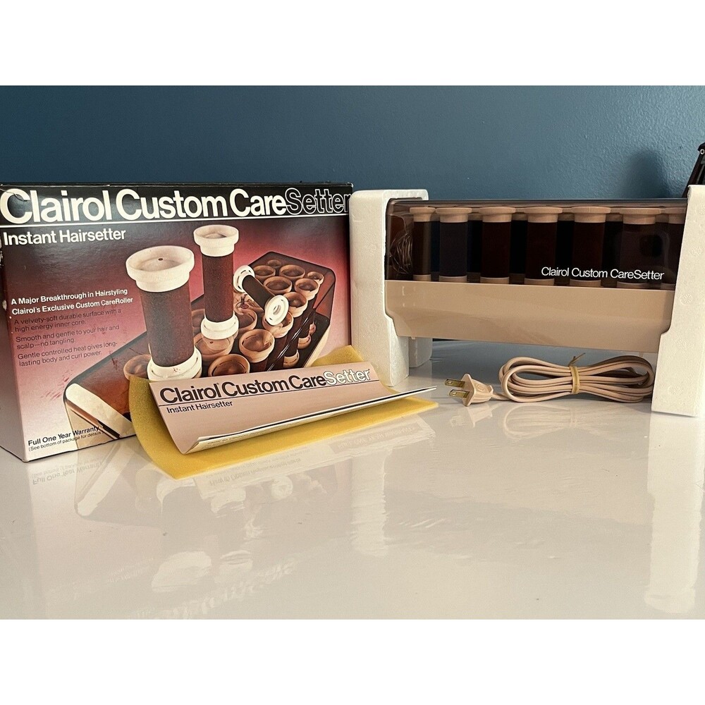 Clairol Custom Care Setter Hair Hot Rollers Flocked Curlers Model KF-20 NEW!